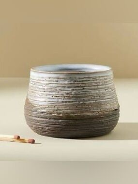 ANTHROPOLOGIE Glazed Textured Candle Jar